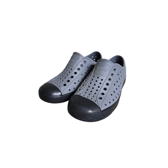 Native Other - Native Jefferson Slip-On Rubber Sneakers Gray/Black Shoes Size 12 (Little Boy)